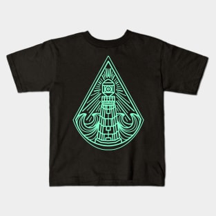 lighthouse line art Kids T-Shirt